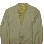 CARLO BARBERA Mens Beige & Brown Checked Wool Button Jacket M Woven Classic