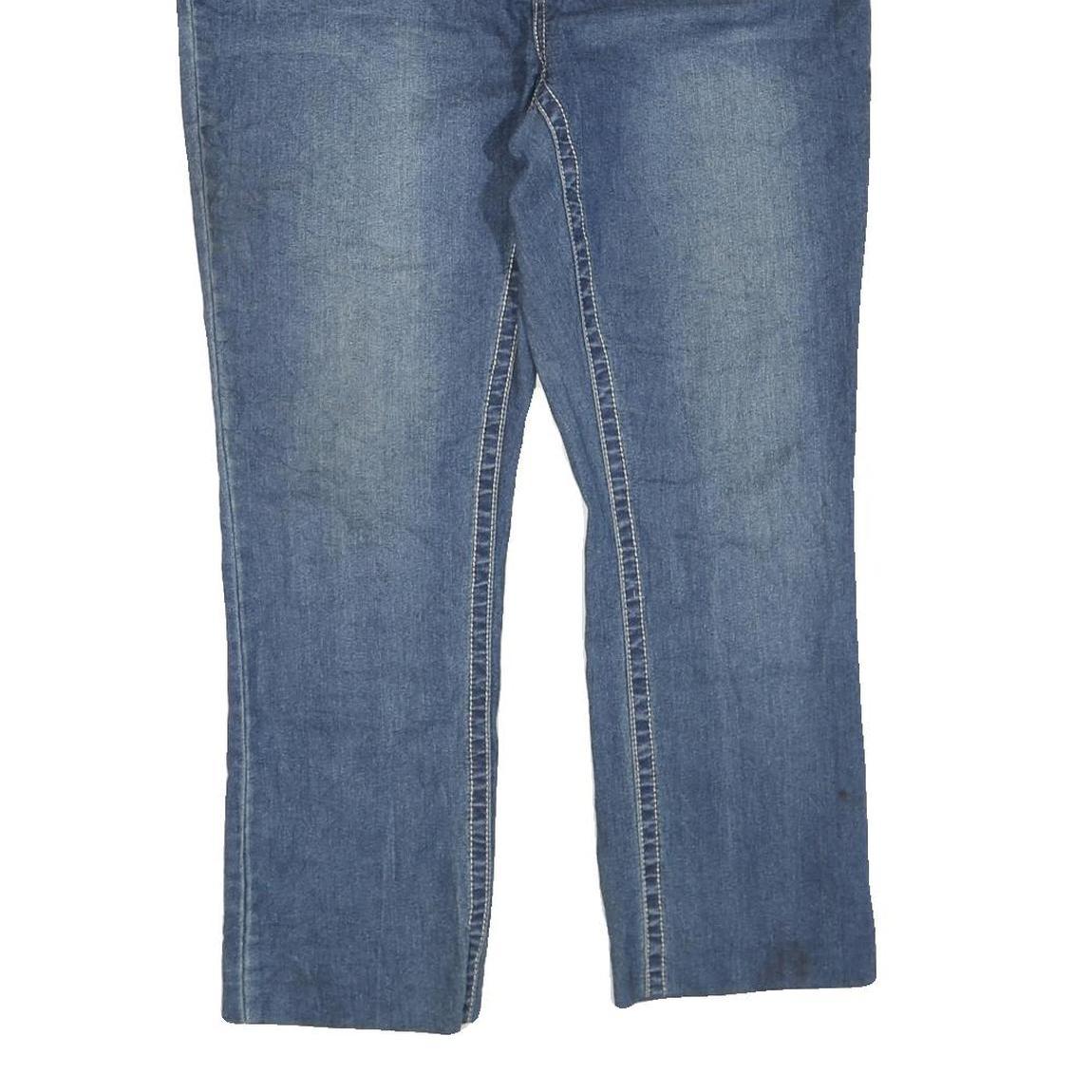 FADED GLORY Womens Regular Fit Blue Denim Jeans W36 L27 Embroidered Pocket