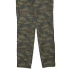 MASONS Womens Cotton Blend Green Slim Straight Trousers W31 L30 Studded Sides