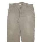 CARHARTT Mens Cotton Blend Beige Relaxed Straight Leg Trousers W38 L30 Workwear