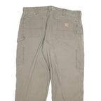 CARHARTT Mens Cotton Blend Beige Relaxed Straight Leg Trousers W38 L30 Workwear