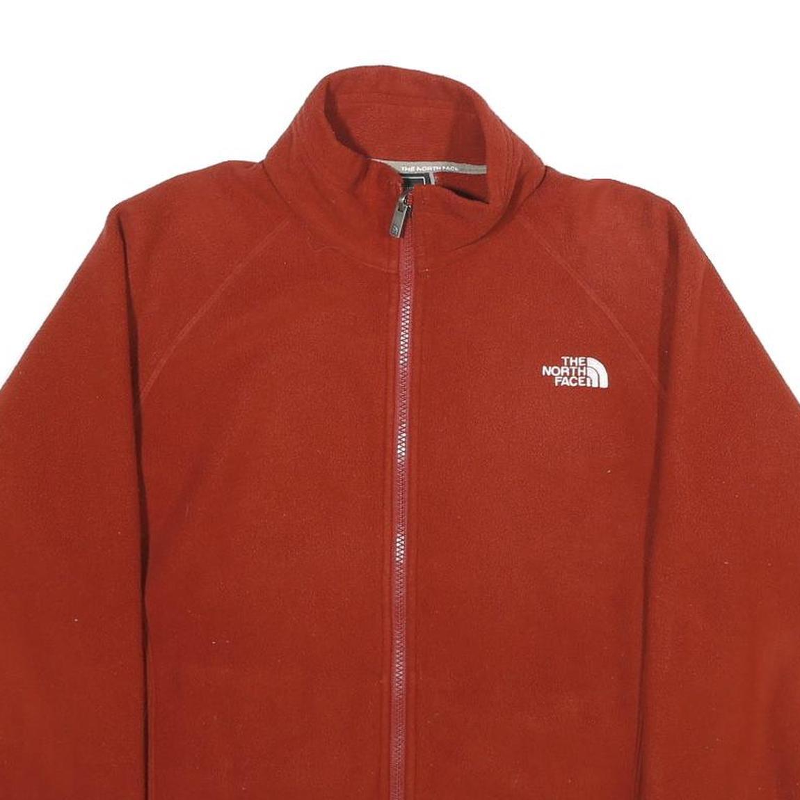 THE NORTH FACE Womens Red Jacket S Polyester Plain Zip Outdoor Casual