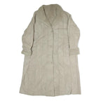 Womens Beige Leather Button Jacket XL Woven Plain Warm Long Sleeve Winter