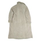 Womens Beige Leather Button Jacket XL Woven Plain Warm Long Sleeve Winter