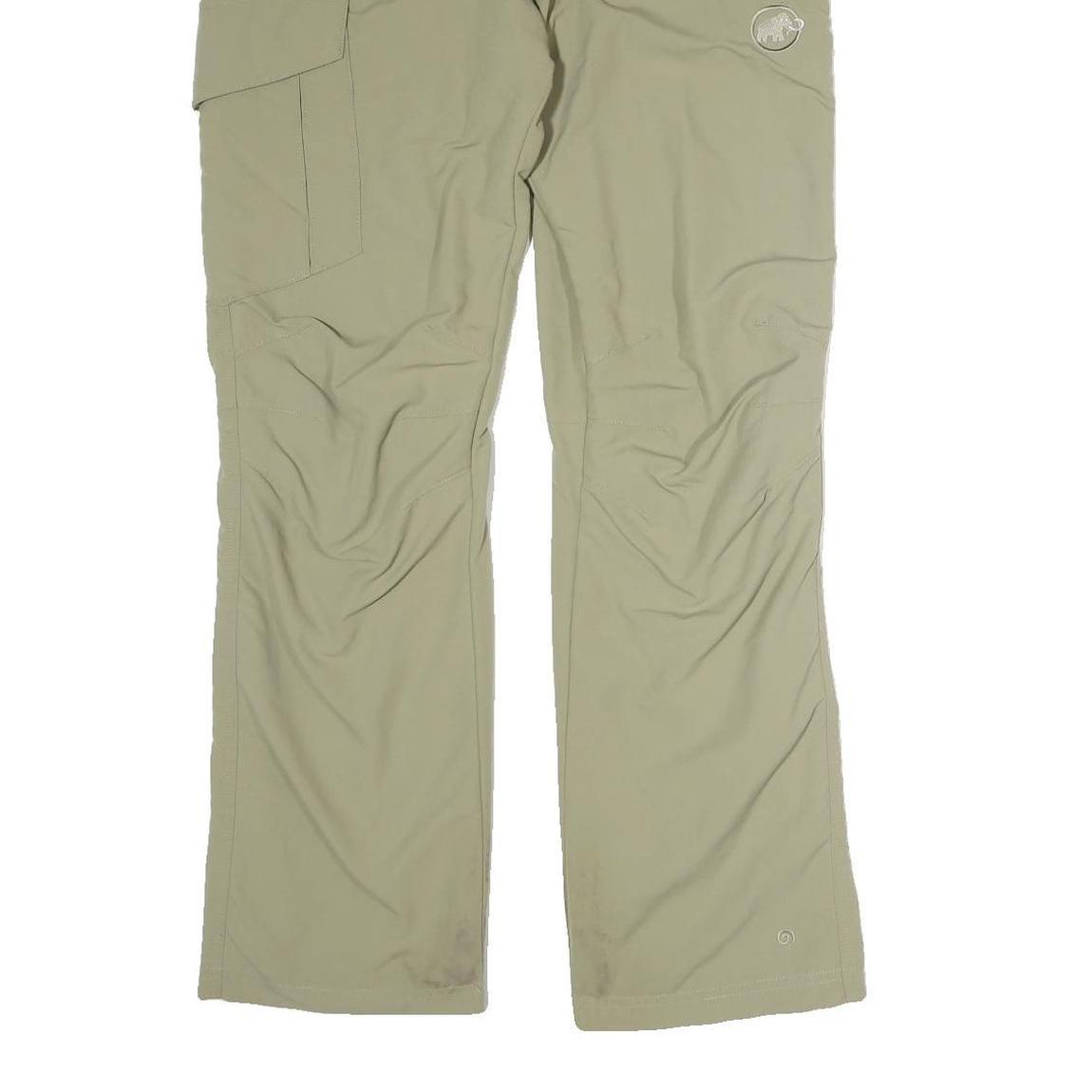 MAMMUT Womens Cotton Blend Beige Regular Straight Trousers W28 L29 Outdoor Zip