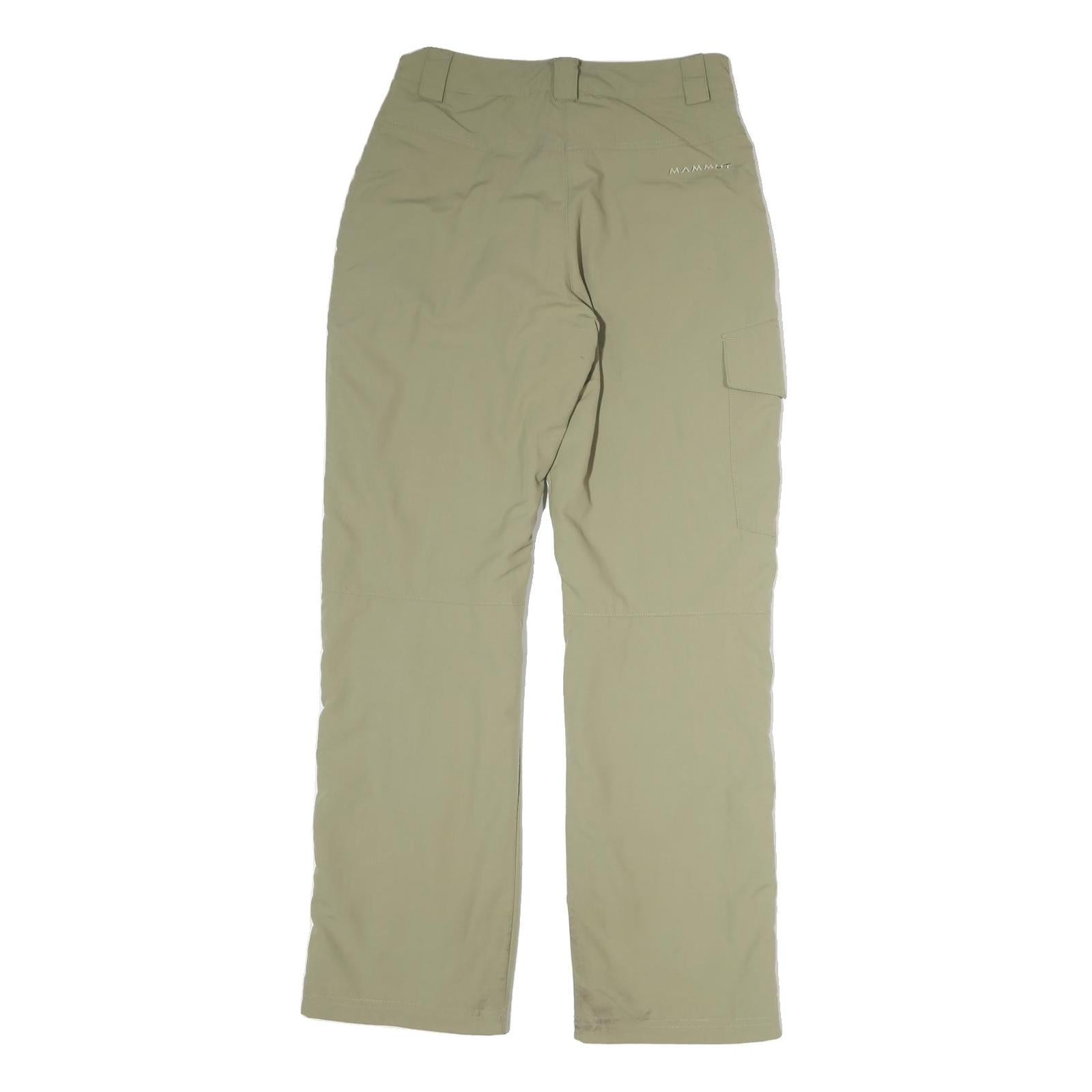 MAMMUT Womens Cotton Blend Beige Regular Straight Trousers W28 L29 Outdoor Zip