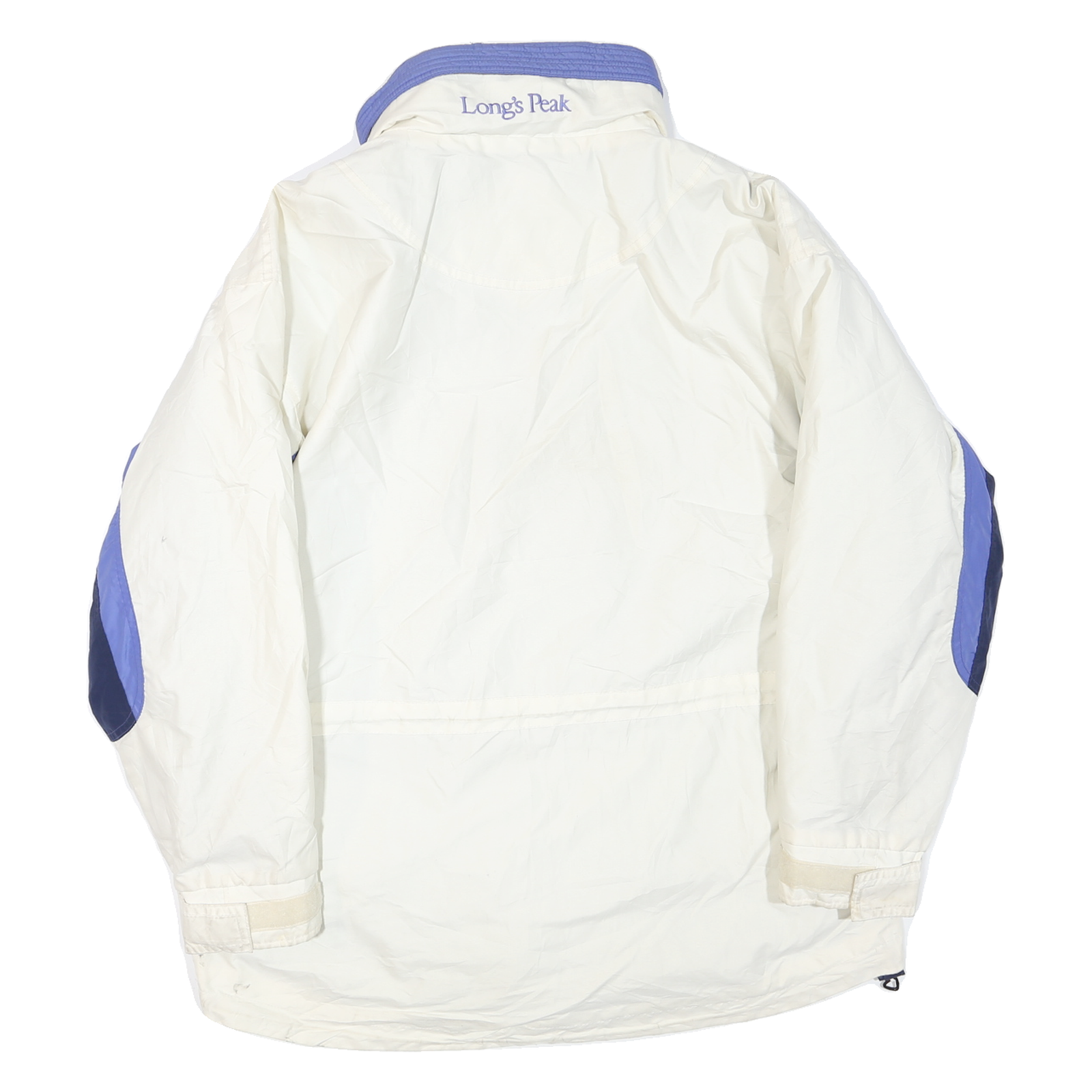 COLUMBIA Womens White & Blue Longs Peak Zip Jacket L Polyester Blend Outdoor