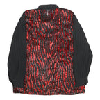 LES POISSONS Womens Red & Black Printed Shirt S Long Sleeve Button Polyester