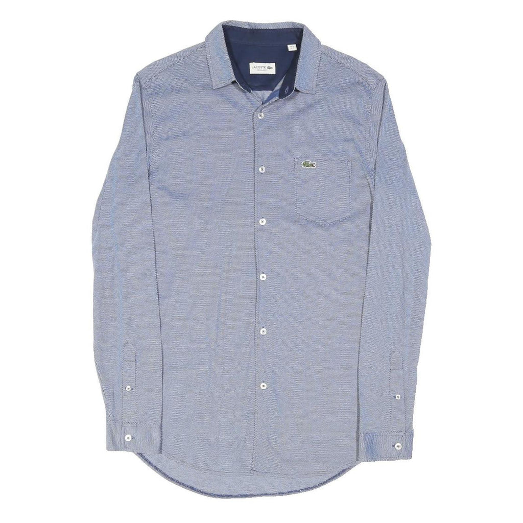 LACOSTE Mens Blue Cotton Blend Shirt M Long Sleeve Casual Classic