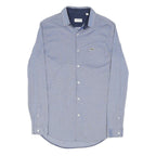 LACOSTE Mens Blue Cotton Blend Shirt M Long Sleeve Casual Classic