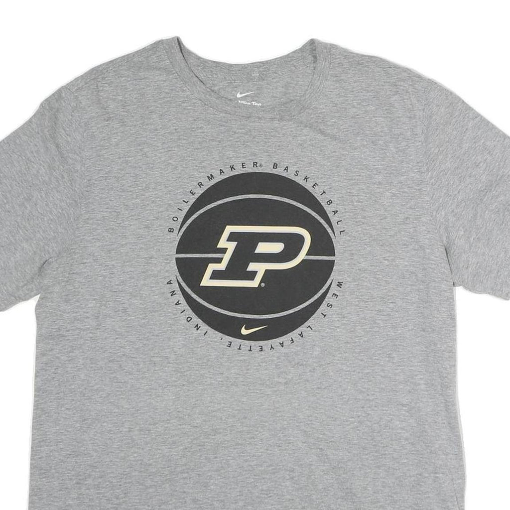 NIKE Mens Grey Purdue Boilermakers Basketball T-Shirt M Short Sleeve Crew Neck