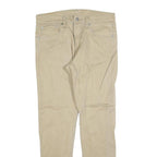 LEVI'S 512 Tapered Mens Jeans Beige Slim Tapered Denim W33 L27 Frayed Hem