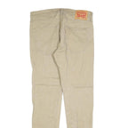 LEVI'S 512 Tapered Mens Jeans Beige Slim Tapered Denim W33 L27 Frayed Hem