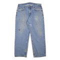CARHARTT Mens Jeans Blue Loose Straight Denim W36 L30 Workwear Casual Zip