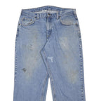 CARHARTT Mens Jeans Blue Loose Straight Denim W36 L30 Workwear Casual Zip