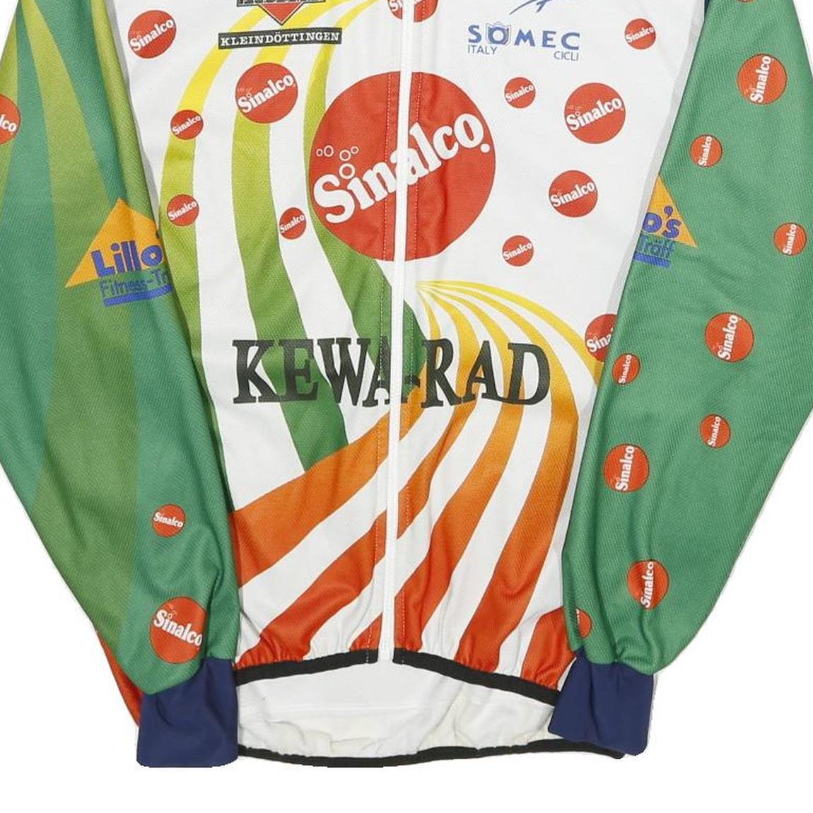 ZOLLINGER SPORT Mens White Green Orange Cycle Jacket S Polyester Blend Cycling