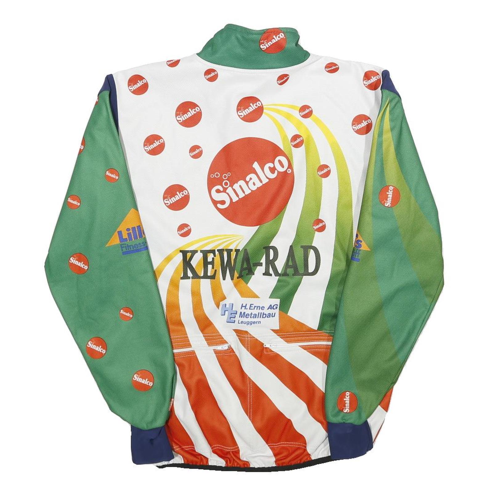 ZOLLINGER SPORT Mens White Green Orange Cycle Jacket S Polyester Blend Cycling