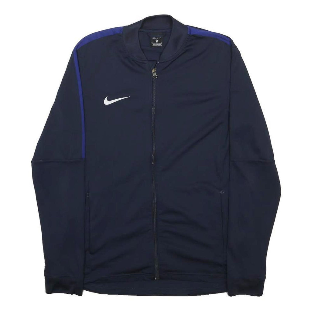 NIKE Mens Navy Blue Track Jacket M Polyester Sportswear Zip Closure Athletic