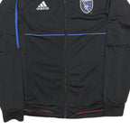 ADIDAS Mens Black Blue Quakes Jacket M Polyester Track Zip Sportswear