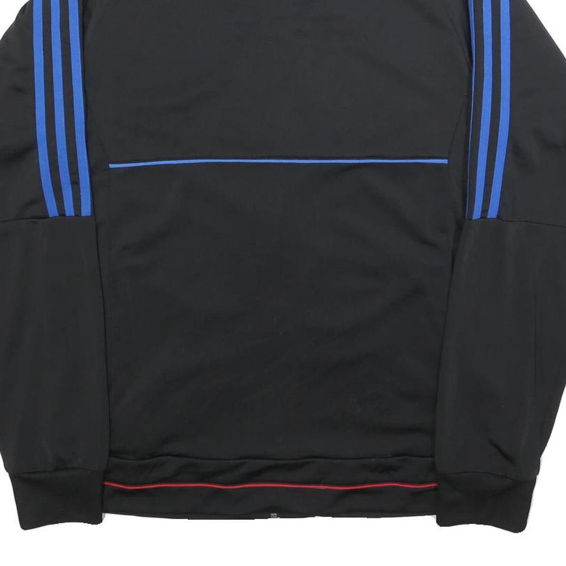 ADIDAS Mens Black Blue Quakes Jacket M Polyester Track Zip Sportswear