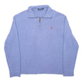 POLO RALPH LAUREN Mens Blue 1/4 Zip M Cotton Sweatshirt Classic Logo