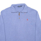 POLO RALPH LAUREN Mens Blue 1/4 Zip M Cotton Sweatshirt Classic Logo