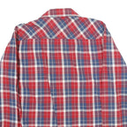 ARMANI EXCHANGE Mens Red Blue White Check Shirt L Casual Cotton Long Sleeve