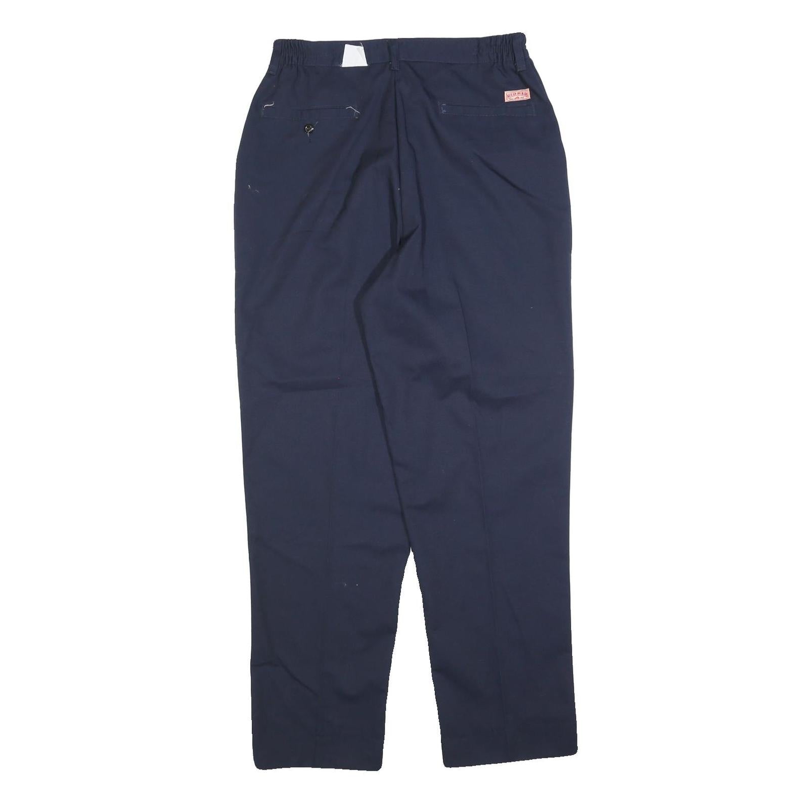 RED KAP Womens Cotton Blend Navy Regular Fit Straight Leg Trousers W30 L30