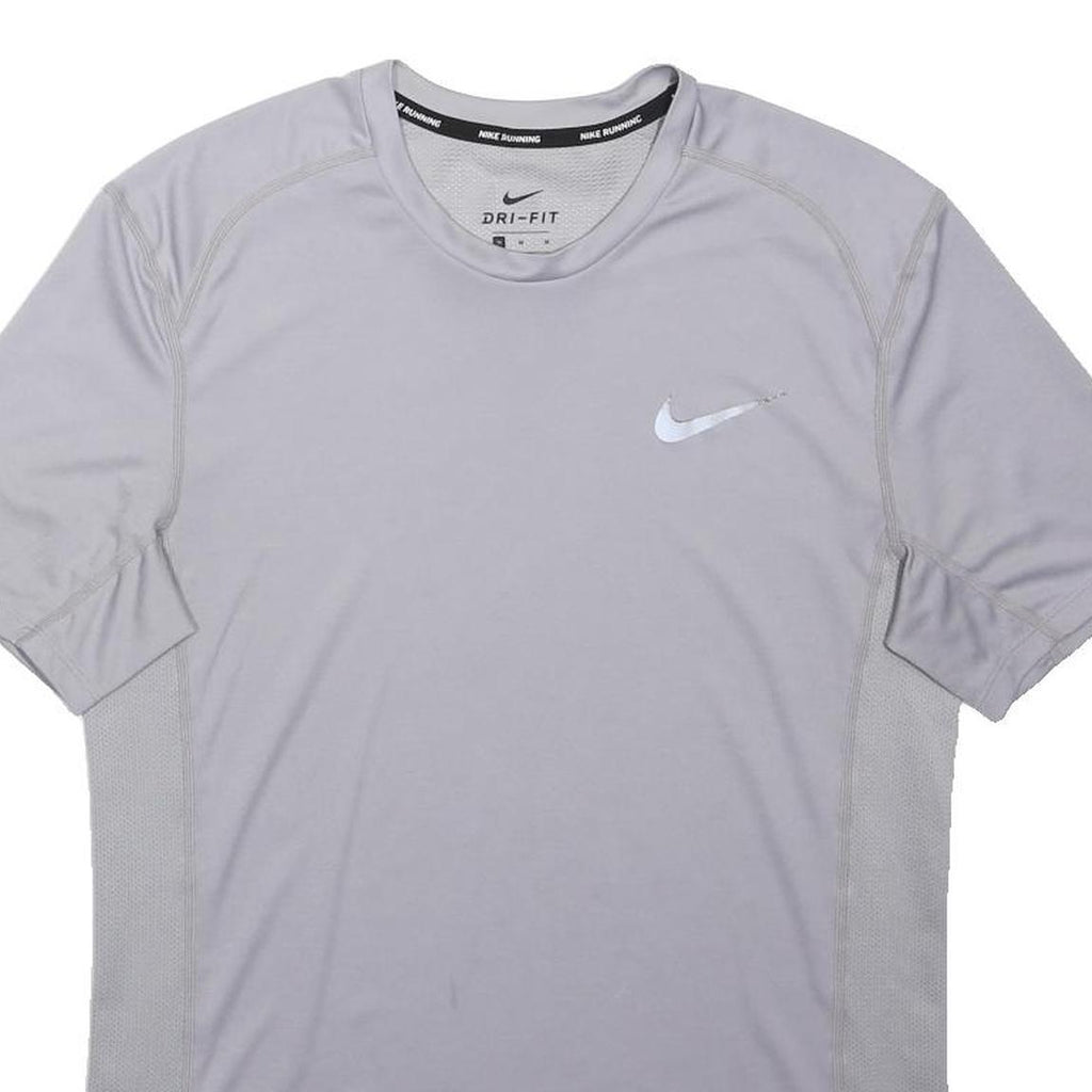 NIKE Mens Grey Running T-Shirt M Short Sleeve Crew Neck Lightweight