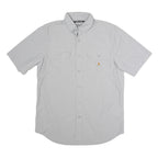 CARHARTT Mens Grey Workwear Polyester Blend Shirt M Button Down Pockets