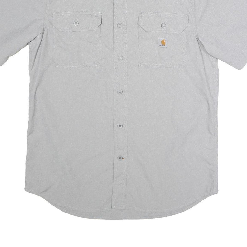 CARHARTT Mens Grey Workwear Polyester Blend Shirt M Button Down Pockets