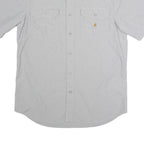 CARHARTT Mens Grey Workwear Polyester Blend Shirt M Button Down Pockets