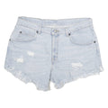 WRANGLER Womens Denim Blue Casual Shorts L W32 Distressed Cut-Off