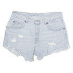 WRANGLER Womens Denim Blue Casual Shorts L W32 Distressed Cut-Off