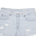 WRANGLER Womens Denim Blue Casual Shorts L W32 Distressed Cut-Off