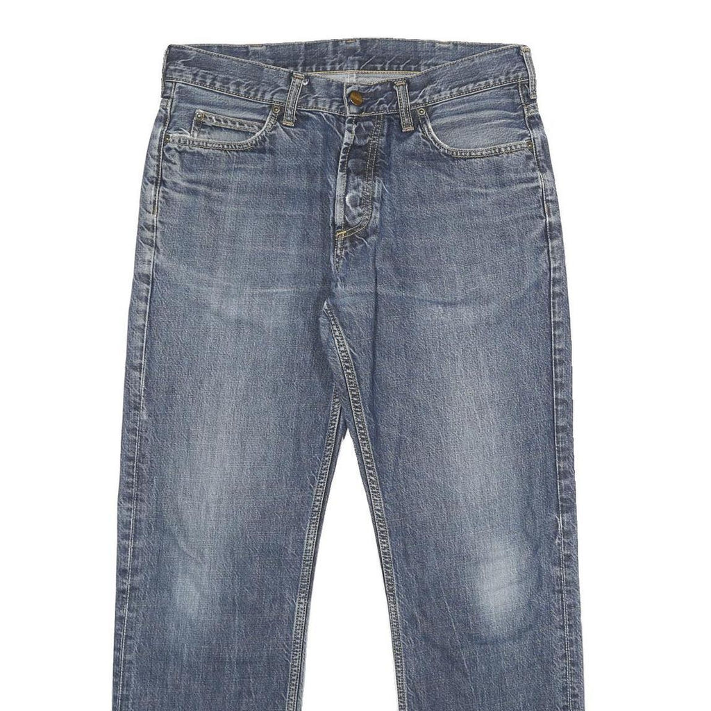 CARHARTT Mens Regular Blue Denim Jeans W31 L32 Classic Cotton Zip Pockets
