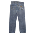 CARHARTT Mens Regular Blue Denim Jeans W31 L32 Classic Cotton Zip Pockets