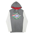 Mens Grey & White Jonk Moto Cross Hoodie S Graphic Cotton Blend Pullover