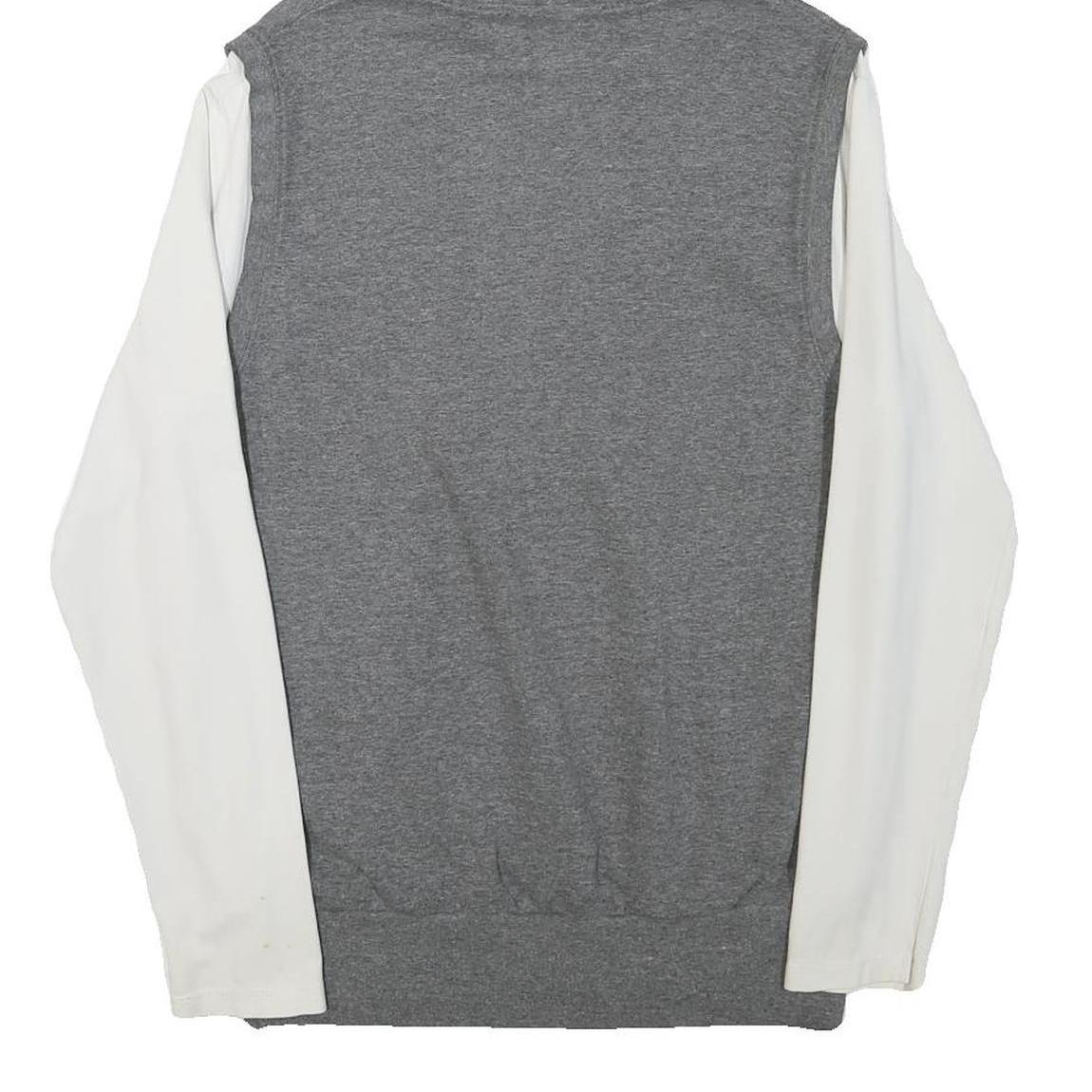 Mens Grey & White Jonk Moto Cross Hoodie S Graphic Cotton Blend Pullover