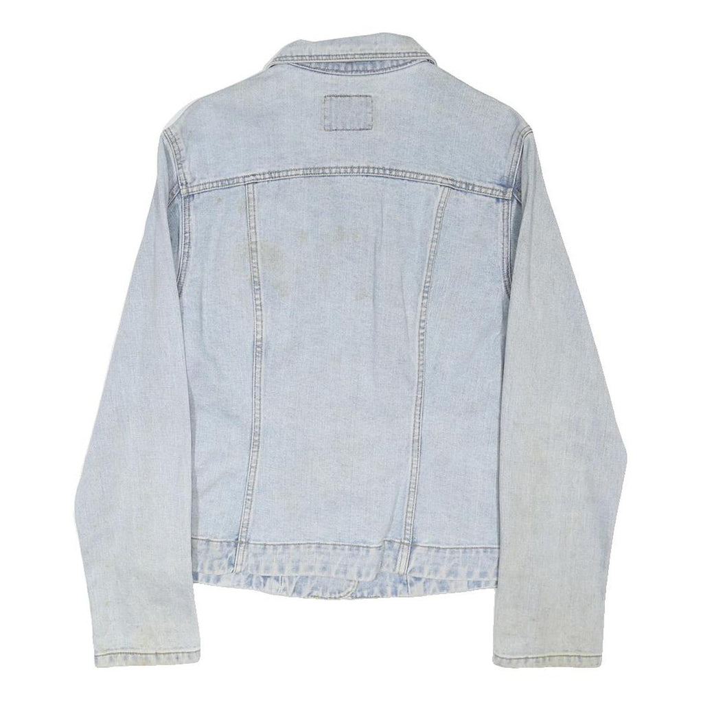 LEE Womens Blue Denim Jacket M Cotton Blend Button Closure Classic Fit Casual