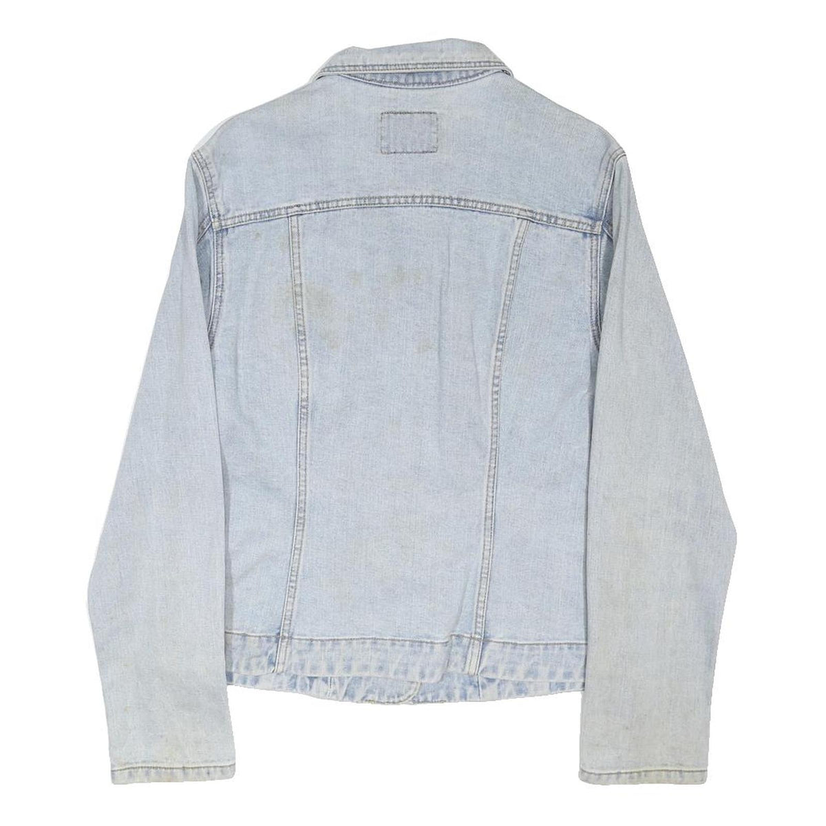 LEE Womens Blue Denim Jacket M Cotton Blend Button Closure Classic Fit Casual