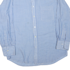 TE PLUS Mens Blue & White Stripe Shirt XL Classic Button Down Long Sleeve