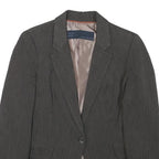 ZARA BASIC Womens Grey Jacket S Polyester Blend Tailored Button Closure Plain