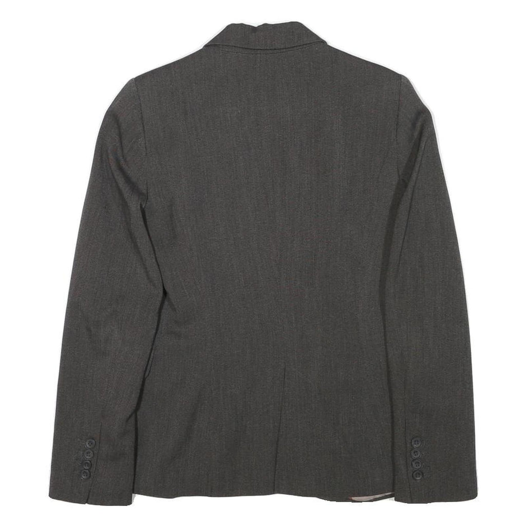 ZARA BASIC Womens Grey Jacket S Polyester Blend Tailored Button Closure Plain