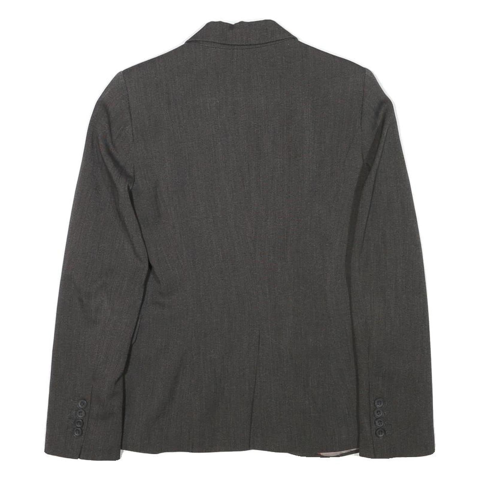 ZARA BASIC Womens Grey Jacket S Polyester Blend Tailored Button Closure Plain