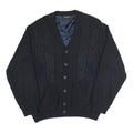 BREIDHOF Mens Black Button Cotton Blend Cardigan Jacket L Knit Classic Fit