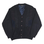 BREIDHOF Mens Black Button Cotton Blend Cardigan Jacket L Knit Classic Fit