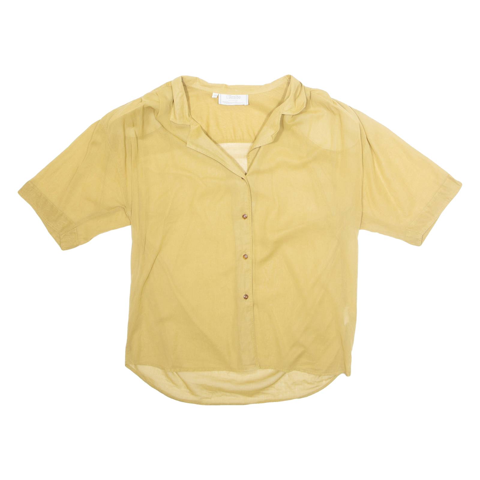L'ARALDO Womens Blouse Green Collared L