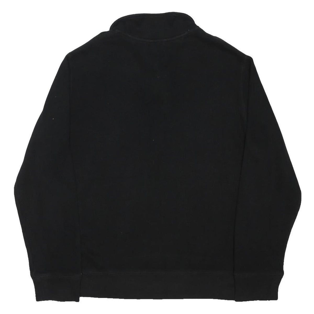 TOMMY HILFIGER Mens Black Button Pullover Plain Crew Neck Basic Knit L Cotton