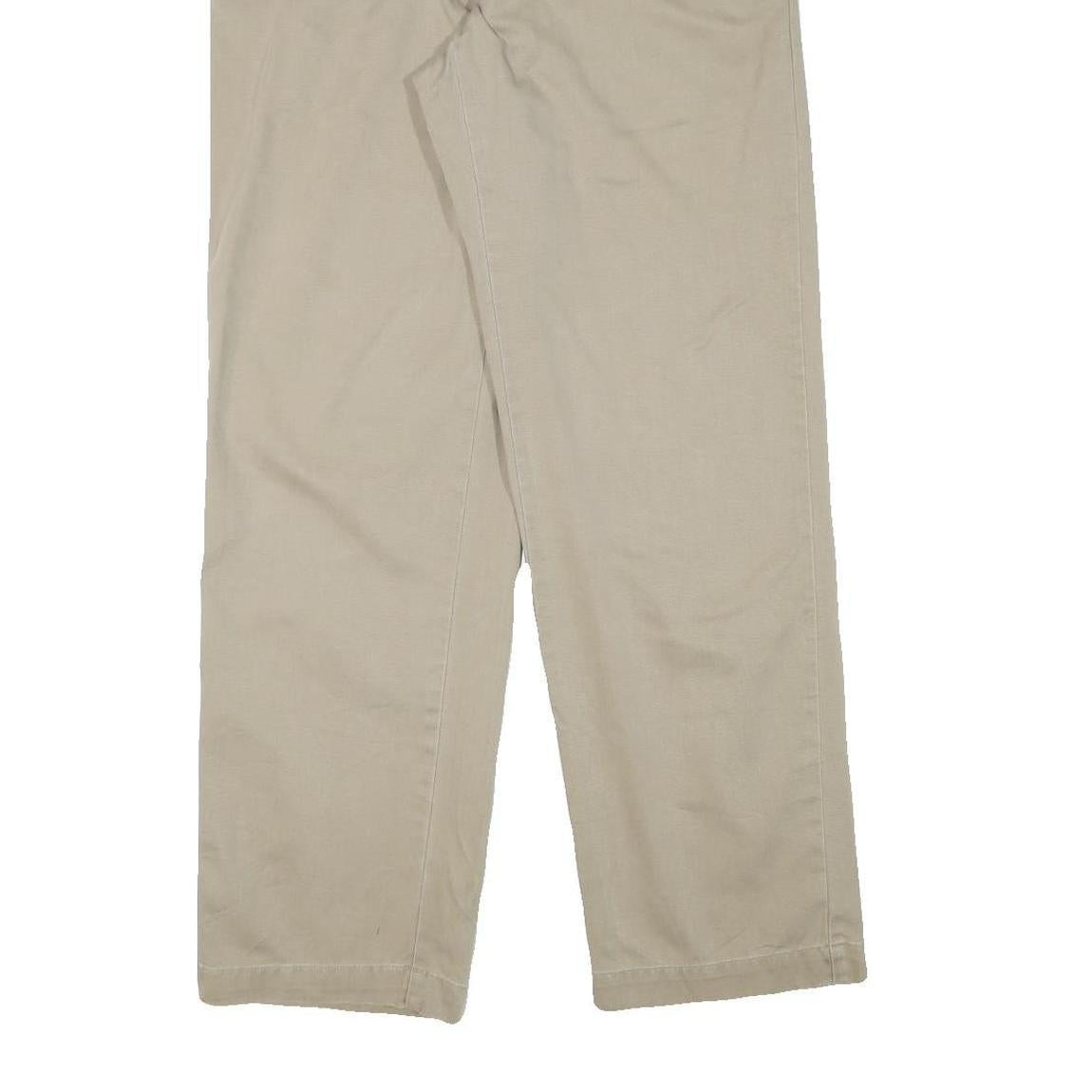 TOMMY HILFIGER Mens Regular Beige Cotton Blend Zip Trousers W33 L32 Smart Casual